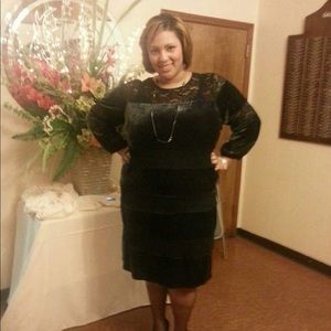 Black velvet/lace dress